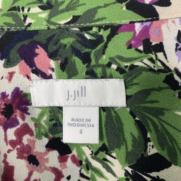 J Jill Floral Print Long Sleeve Button Up Blouse Womens Size Small Polyester - Picture 4 of 12